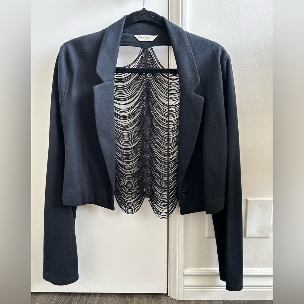 Unique Miss Selfridge Fringe Back Jacket